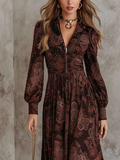 Ariane™ | Vestido maxi con estampado paisley y realce en la cintura