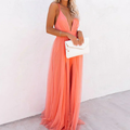 VibeMadrid | Vestido largo color coral claro