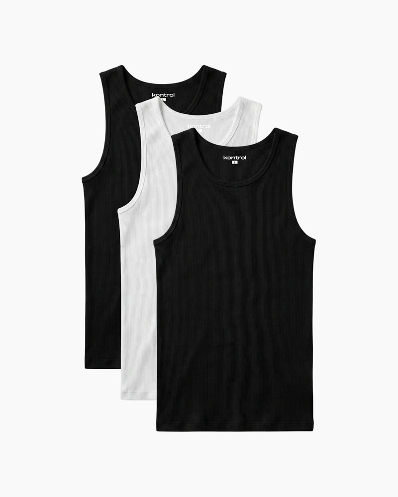 Tirantes hombre - Paquete de 3 - Negro (x2) Blanco (x1)