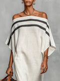 Aveline™ | Vestido maxi de hombros descubiertos con mangas murciélago