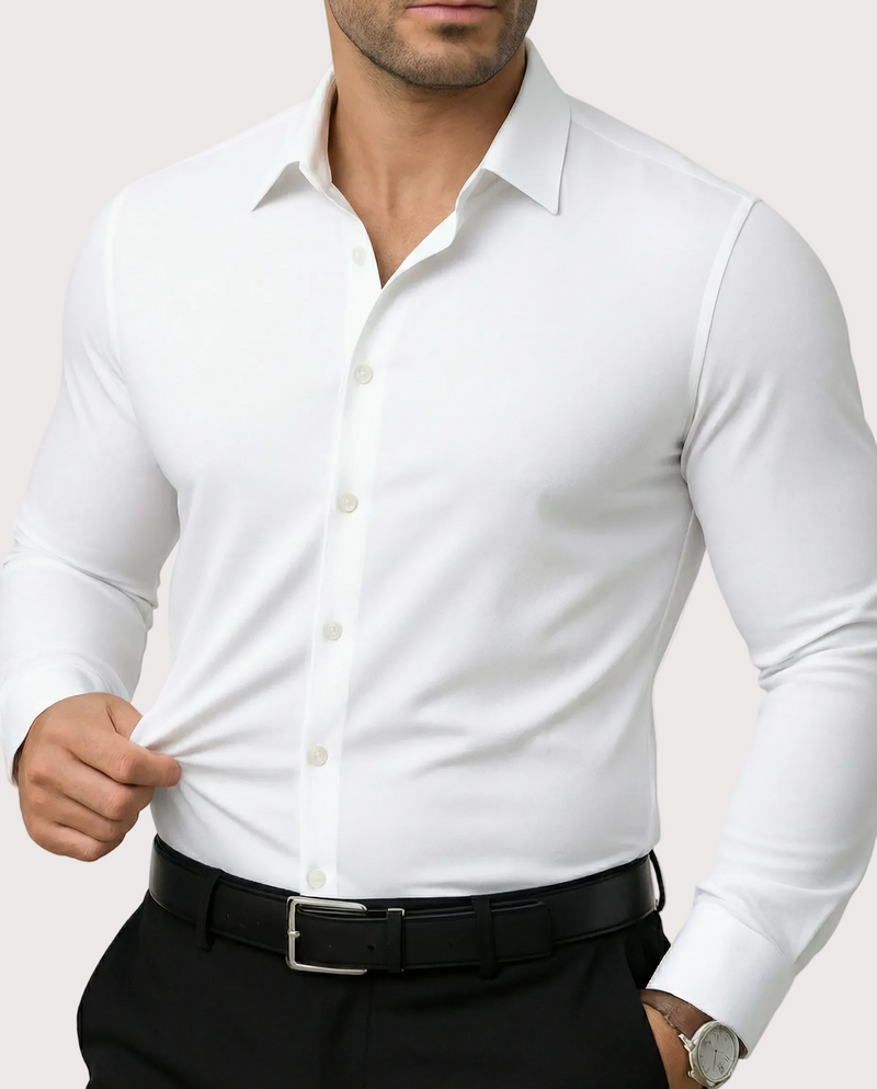 Camisa de vestir elástica