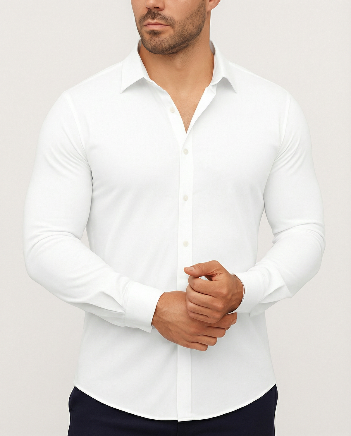 Camisa de vestir elástica