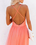 VibeMadrid | Vestido largo color coral claro